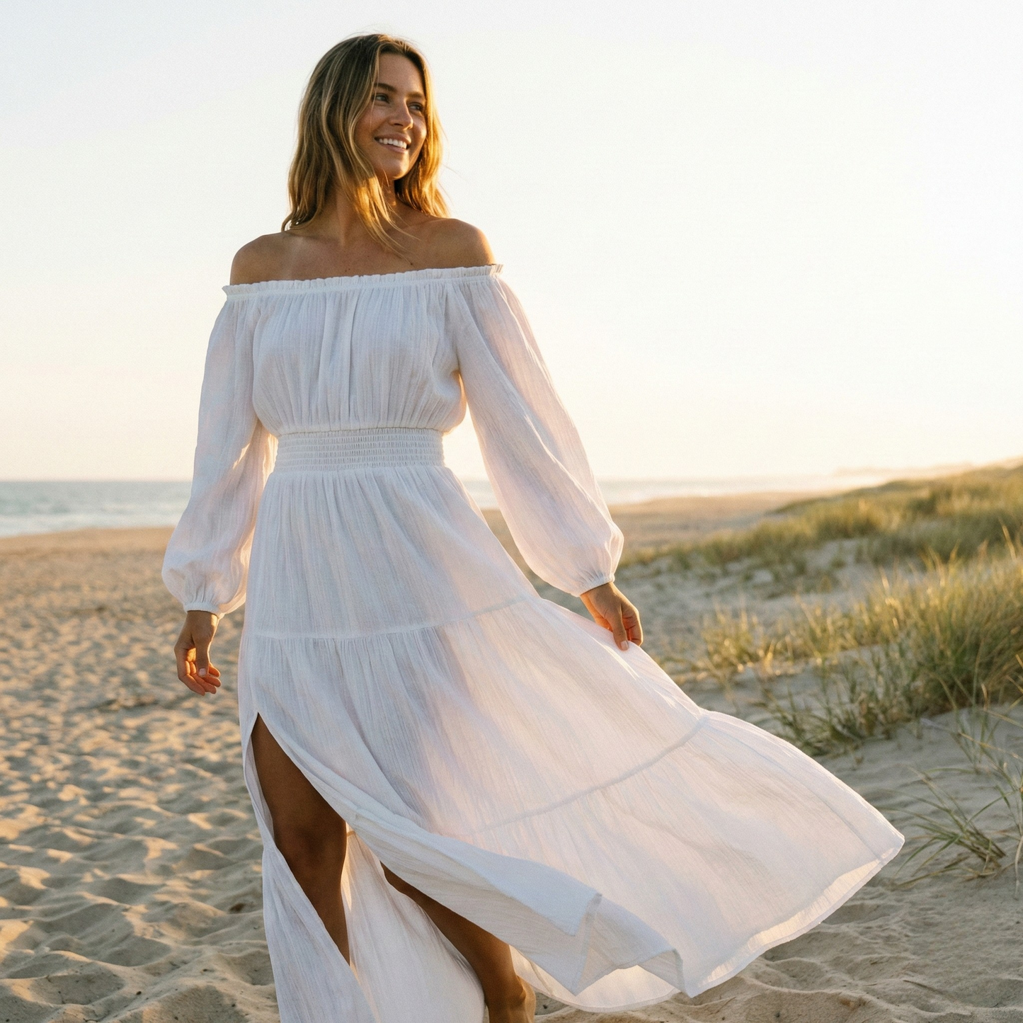 Rosé Dreams Off-Shoulder Maxi Dress
